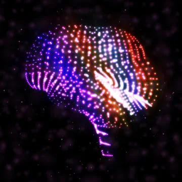 Neon brain, abstract illustration Stock Illustration