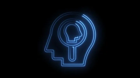 Neon brain scan animation for neuroscience psychological research and mental Stock Footage 322961892