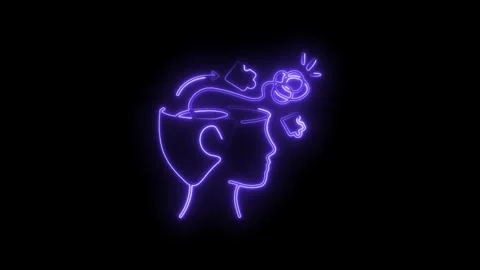 Neon brain thinking concept animated loop idea generation thought process i.. Stock Footage 330779940