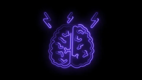 Neon brainstorm concept a creative mind with thoughts,ideas,and problem solving Stock Footage 322961570