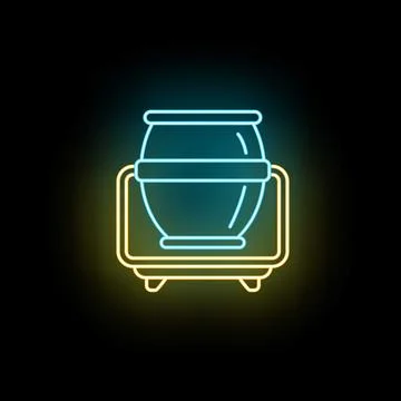 Neon brewing vat producing craft beer concept Illustrazione stock