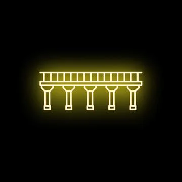 Neon bridge icon representing connection and infrastructure Stock Illustration