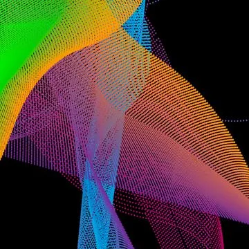 Neon bright colored gradient abstract dotted background from lines Illustrazione stock