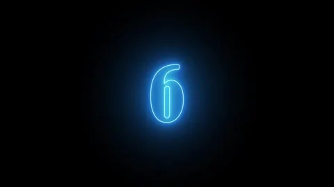 Neon bright glowing Countdown 10 to 1 seconds Color Blue Stock Footage 312025420
