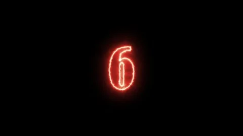 Neon bright glowing Countdown 10 to 1 seconds Color Red Stock Footage 312025426