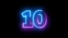 Top Ten Countdown Neon Light Bright Glowing Numbers Seconds Happy Stock  Photo by ©S-Design13 631781646