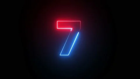 Neon bright glowing countdown timer from 10 to 0 seconds. Stock Footage 169796976