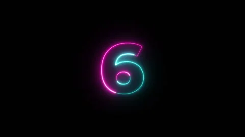 Neon bright glowing countdown timer from 10 to 1 seconds Stock Footage 274465367