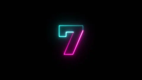 Neon bright glowing countdown timer from 10 to 1 seconds. Stock Footage 274465404