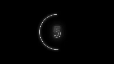 Neon bright glowing countdown timer from 10 to 0 seconds.Colorful Neon numb.. Stock Footage 307977452