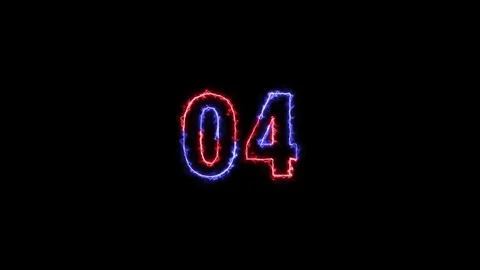 Neon bright glowing countdown timer from 3 to 0 seconds. Countdown from 3 t.. Stock Footage 327756700