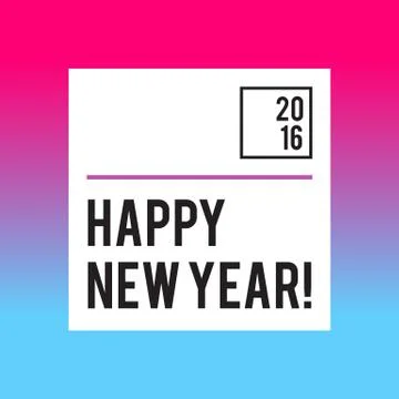 Neon bright New Year design with typography Stock Illustration