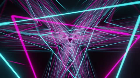 Neon bright triangles. 스톡 동영상 218418425