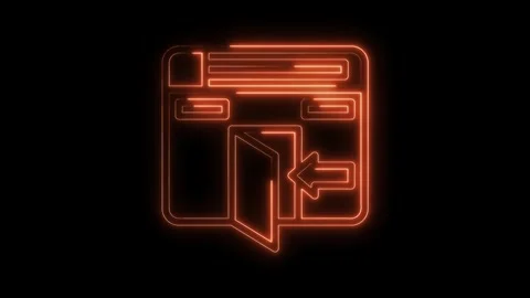Neon browser window opens with an arrow animation website entrance web page Stock Footage 316840961