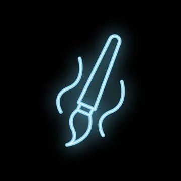 Neon brush stroking through the air creating blue light Stock Illustration