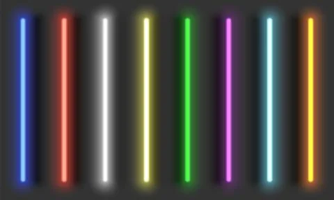 Neon brushes Stock Illustration