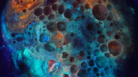 Neon Bubbles in Macro Stock-Footage 220683388