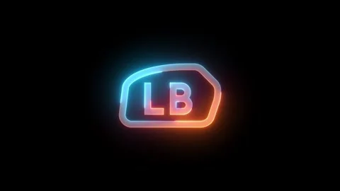 Neon bumper left icon brown cyan color glowing animation black background Stock Footage 270502172