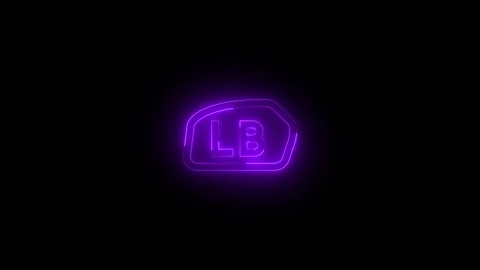 Neon bumper left icon glowing black background animation Vidéo 289444186