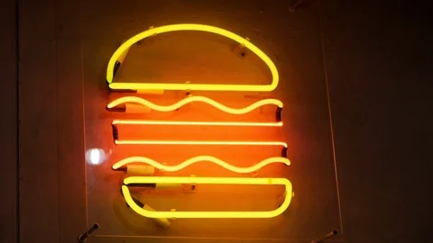 Neon Burger Sign Stock-Footage 109165337