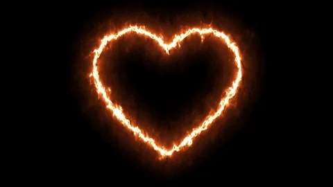 Neon, burning shape of heart. Concept of valentine, love and passion.  Stock Footage 121854221