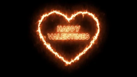 Neon, burning shape of heart. Concept of valentine, love and passion.  Stock Footage 121854340