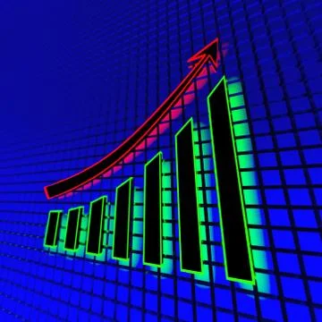 Neon business chart Иллюстрация