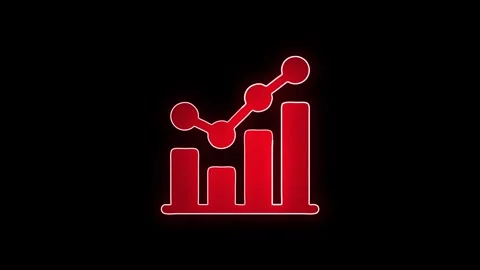 Neon Business Graph Chart Icon Animation black background. Abstract neon li.. Stock Footage 299567409