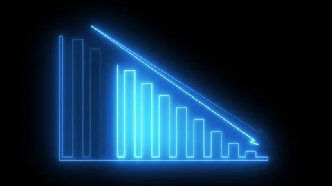Neon business graph chart icon animation Isolated on Black background 스톡 동영상 320948228