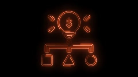 Neon business idea generation flowchart ... | Stock Video | Pond5