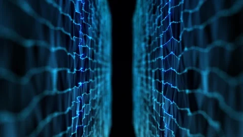 Neon Business Intelligence Matrix and Economic Research Background Stock Footage 335547011