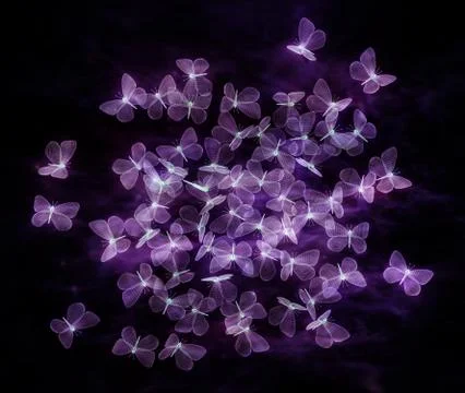 Neon butterflies Stock Illustration