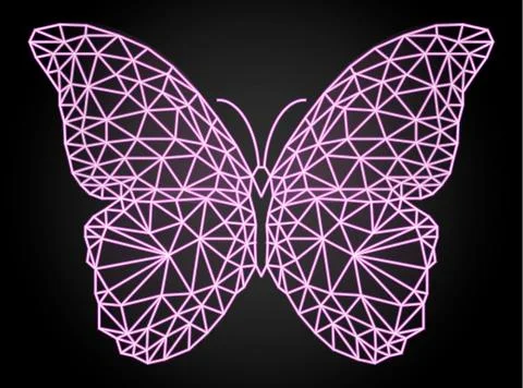 Neon butterfly. Vector EPS. Иллюстрация