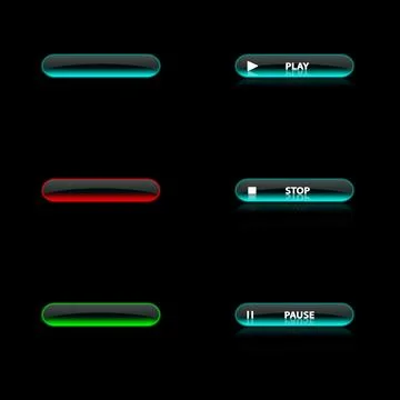 Neon buttom empty Stock Illustration