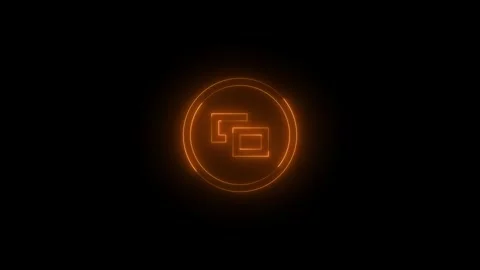 Neon button view icon glowing black background animation Vidéo 289471240