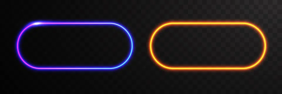 Neon buttons set. Illustrazione stock