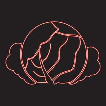 Neon cabbage red color vector illustration image flat style Ilustración de archivo