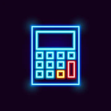 Neon Calculator Icon Stock Illustration