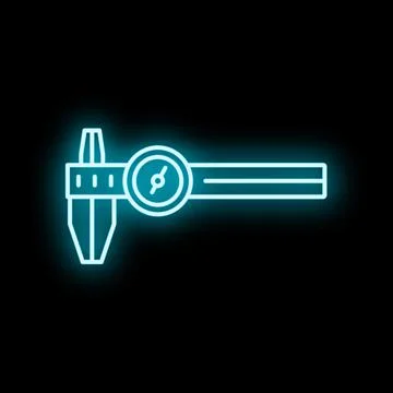 Neon caliper calculating precision measurement engineering tool イラスト素材
