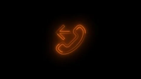 Neon call forwarding mirrored icon glowing black background animation 스톡 동영상 289471731
