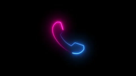 Neon Call icon, whats app icon neon , animated on black background Stock Footage 322967928