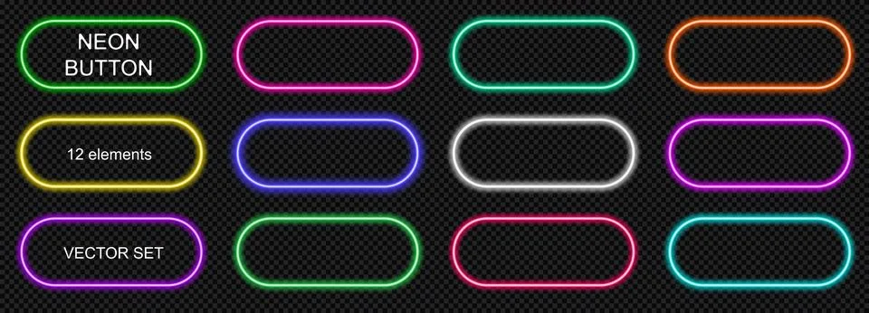 Neon call pill button with light action and ui web frame. Purple pink glow sign Illustrazione stock