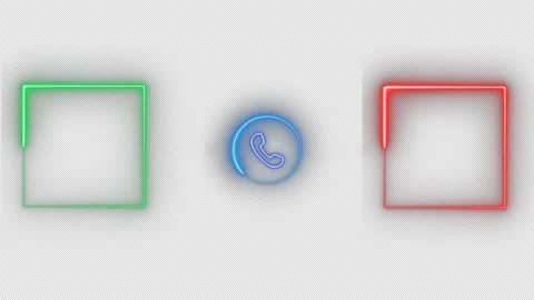 Neon call recording visual effect animation on alpha background, green and .. Stock Footage 307449029