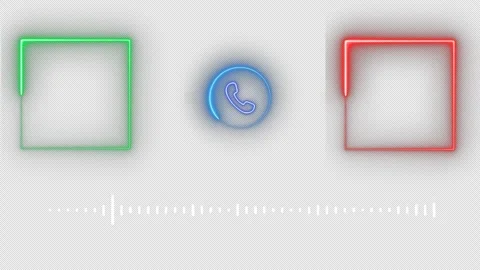Neon call recording visual effect with audio spectrum animation on alpha ba.. Stock Footage 307450208