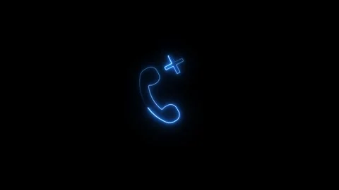 Neon calling plus icon animation ,new calling add sign .glowing calling plu.. Stock Footage 301701924