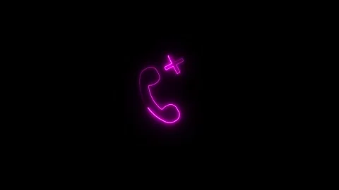 Neon calling plus icon animation ,new calling add sign .glowing calling plu.. Stock Footage 301701928