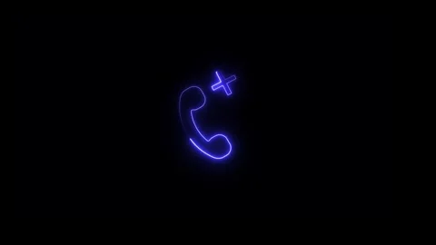 Neon calling plus icon animation ,new calling add sign .glowing calling plu.. Stock Footage 301701930