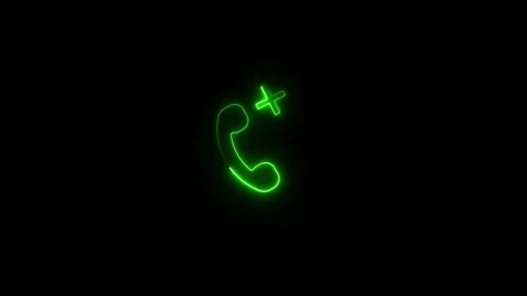 Neon calling plus icon animation ,new calling add sign .glowing calling plu.. Stock Footage 301701933