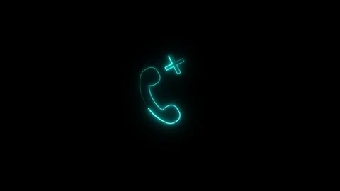 Neon calling plus icon animation ,new calling add sign .glowing calling plu.. Stock Footage 301701939