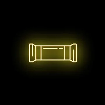 Neon candy bar packaging line art icon Stock Illustration